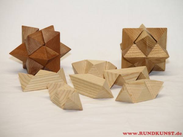 Escherstern . Escherpuzzle . Knobelstern aus Ulme Rüster – Bild 3